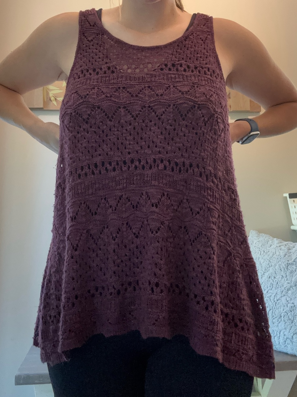 Pink Republic Plum Crochet Tank Top